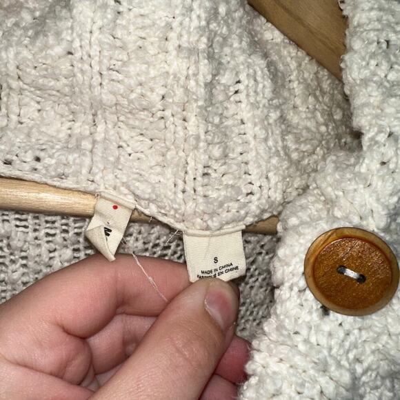 Moth Anthropologie Cable Knit Cowl Neck Tunic Sweater Cream Oatmeal Size Small - Picture 5 of 7